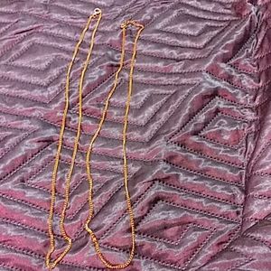 2 gold chain link necklaces